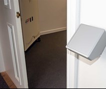 Grey 1500 Series Universal Smart Enclosure pictured being used as a door entry system - CamdenBoss