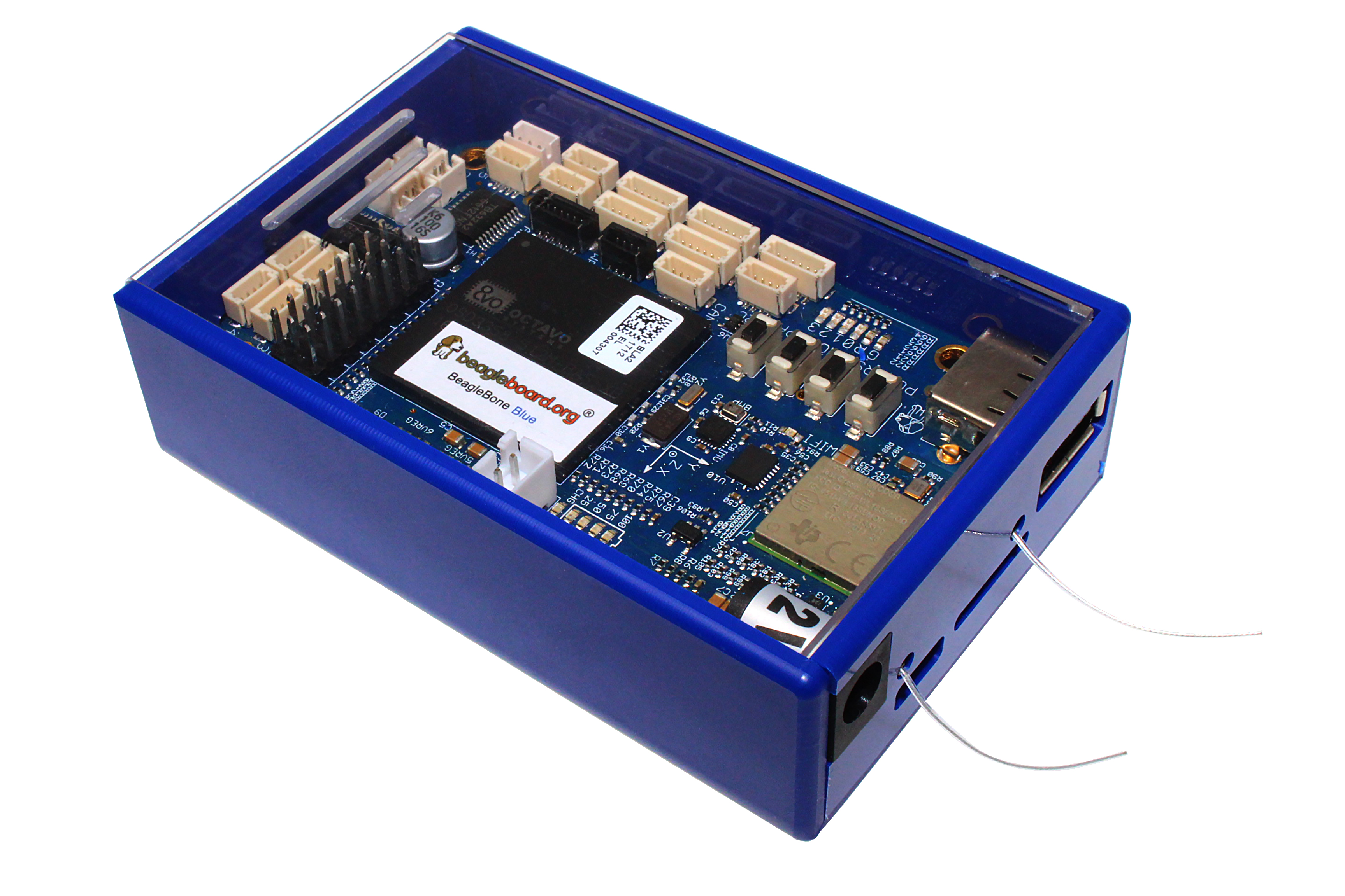 CBBBBLUE-CLR - Beagle Blue Development Board Enclosure, UL94-HB, 91x60x27mm | CamdenBoss