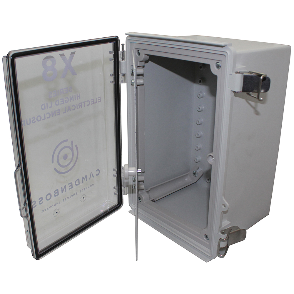 CHDX8-332 - X8 Series Waterproof Hinged Door Enclosure, Grey, ABS UL94-HB, 400x300x180mm | CamdenBoss CHDX8-332 - X8 Series Waterproof Hinged Door Enclosure, Grey, ABS UL94-HB, 400x300x180mm | CamdenBoss